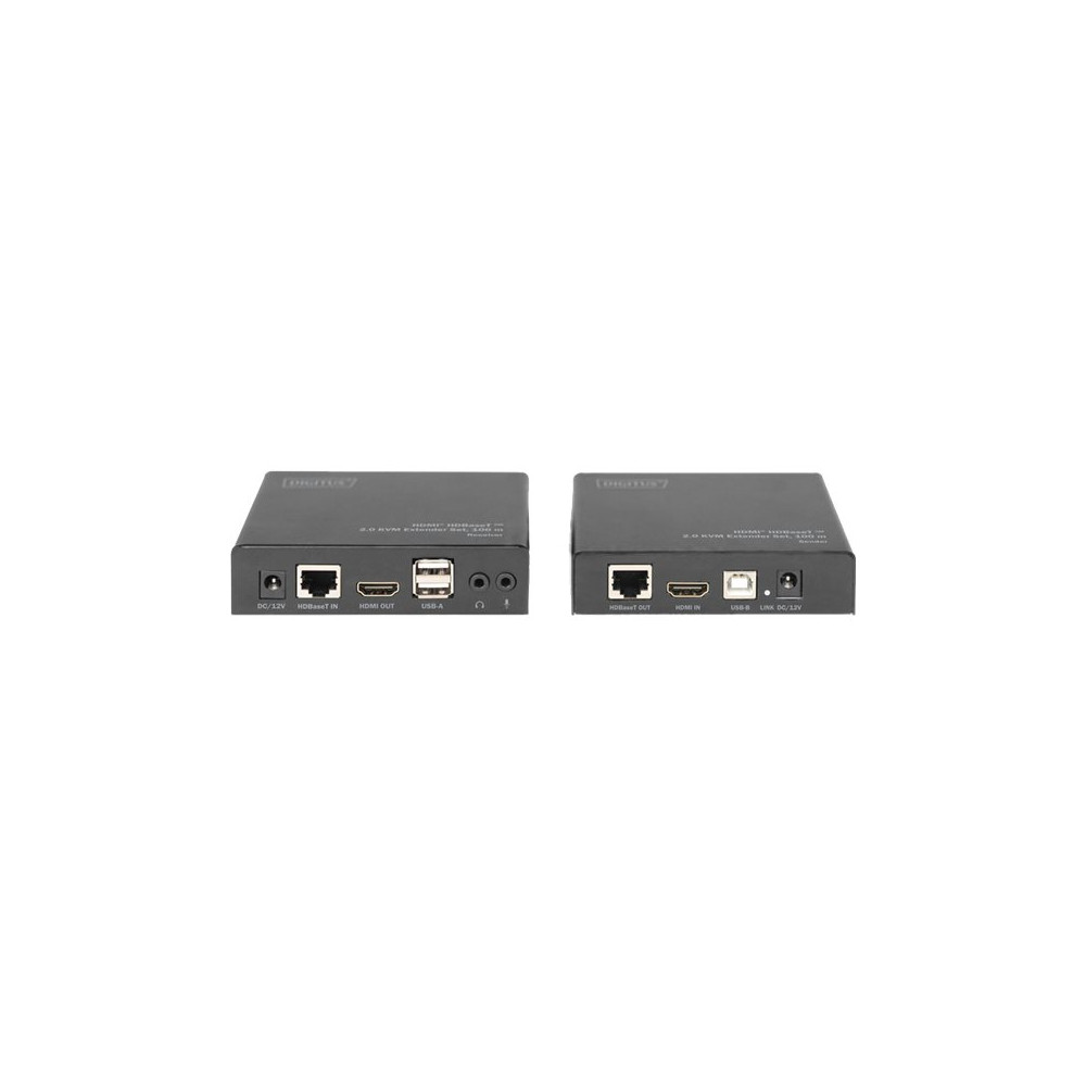 Produktbild för DIGITUS DS-55505 - Extender Set - förlängare för tangentbord/video/mus/USB - HDBaseT 2.0