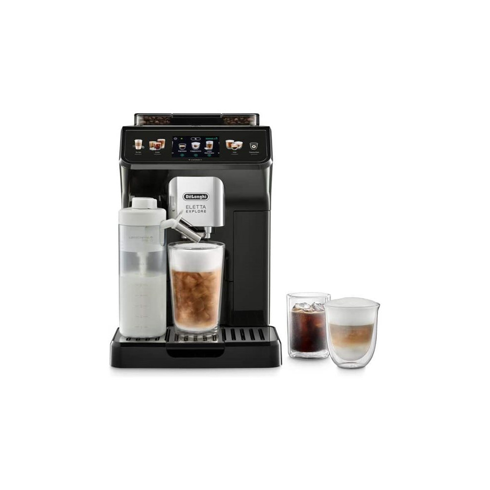 Produktbild för De'Longhi Eletta Explore ECAM450.65.G - automatisk kaffekokare med mjölkskummare - 19 bar - grå
