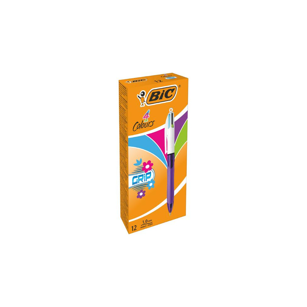 Produktbild för Kulpenna BIC 4 Colours grip fashion 1mm