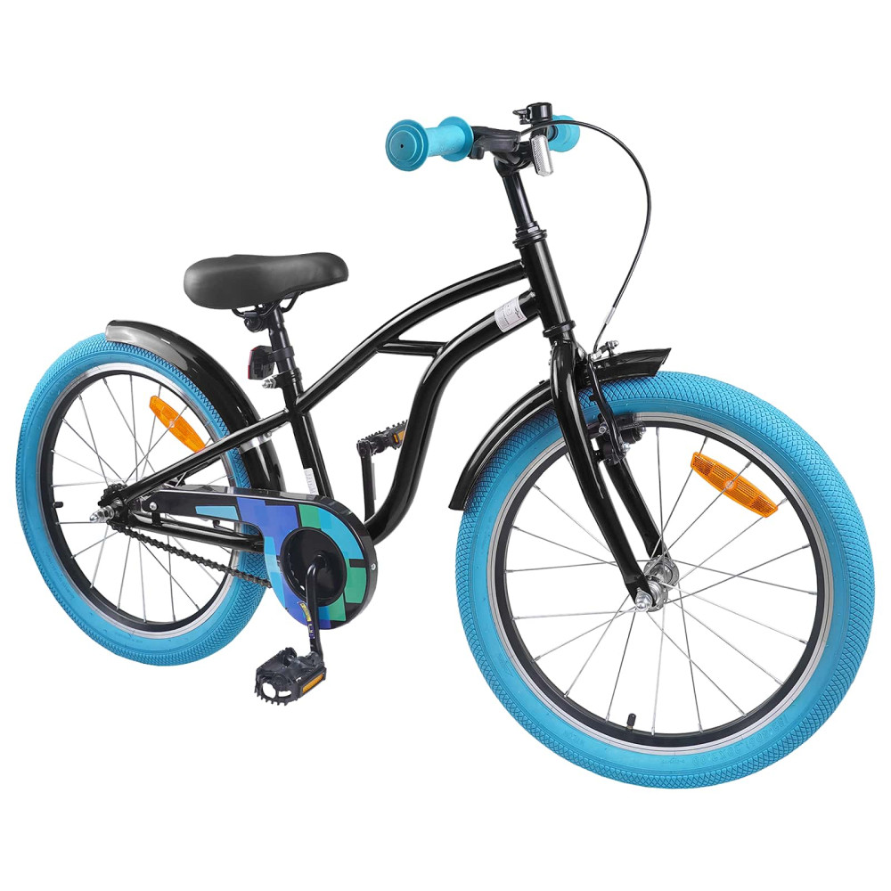 Produktbild för Barncykel 18 Tum för 5-7 år gamla Svart