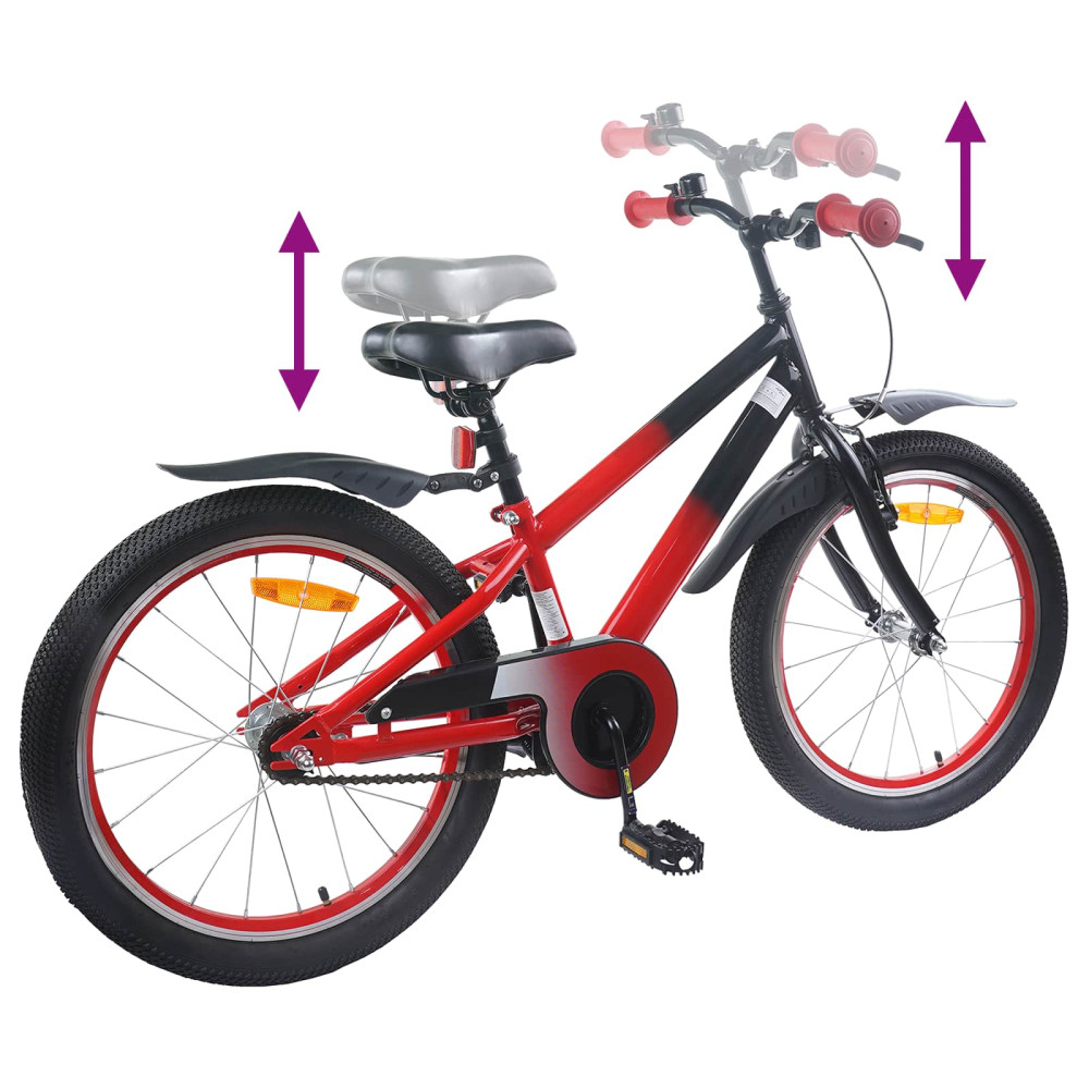 Produktbild för Barncykel 18 Tum för 5-7 år gamla Röd Svart