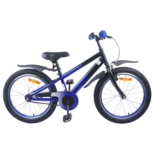 vidaXL Barncykel 18 Tum för 5-7 år gamla Blå Svart