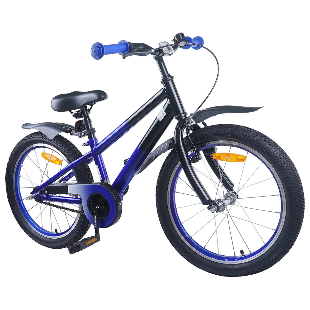 Produktbild för Barncykel 18 Tum för 5-7 år gamla Blå Svart