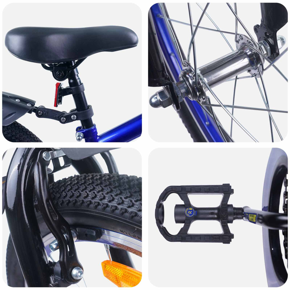 Produktbild för Barncykel 18 Tum för 5-7 år gamla Blå Svart