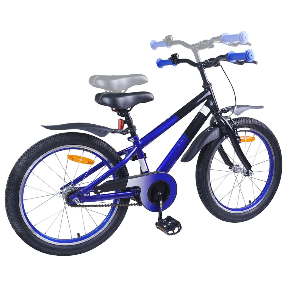 Produktbild för Barncykel 18 Tum för 5-7 år gamla Blå Svart