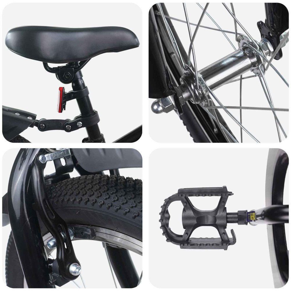 Produktbild för Barncykel 18 Tum för 5-7 år gamla Svart