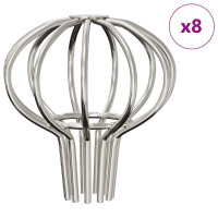 Produktbild för Takrännans lövskydd 8 pcs Silver 50 mm Rostfritt stål