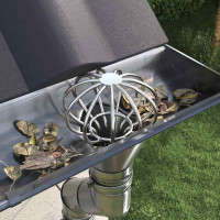 Produktbild för Takrännans lövskydd 8 pcs Silver 50 mm Rostfritt stål