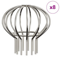 Produktbild för Takrännans lövskydd 8 pcs Silver 75 mm Rostfritt stål
