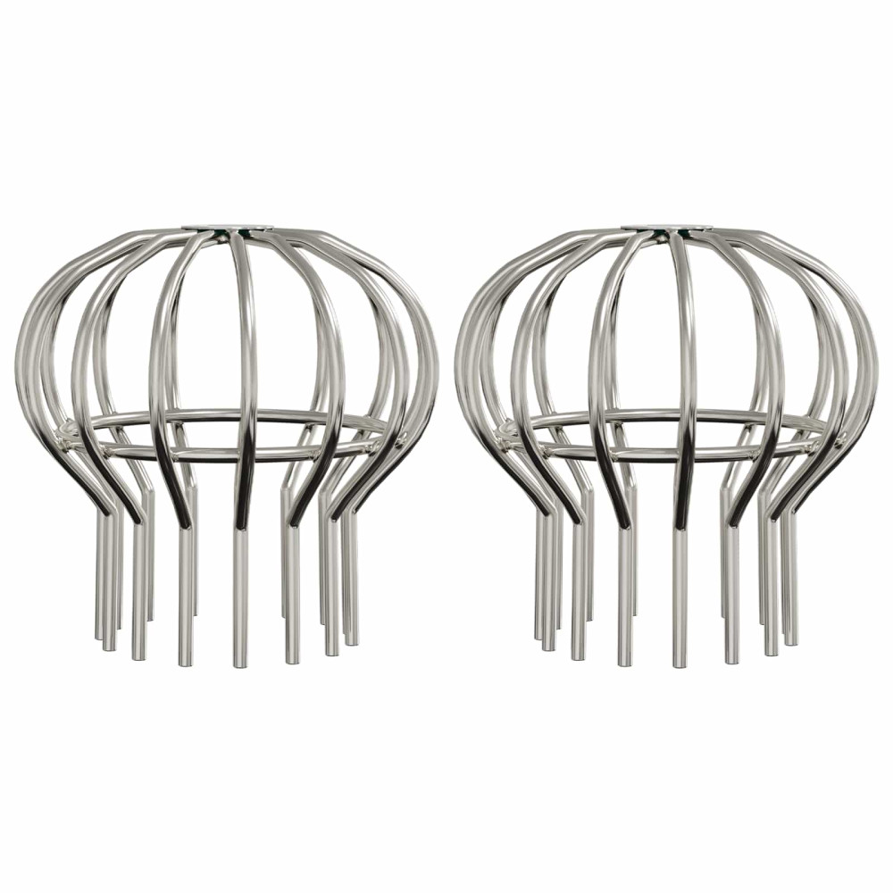 Produktbild för Takrännans lövskydd 2 pcs Silver 110 mm Rostfritt stål