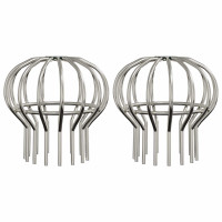 Produktbild för Takrännans lövskydd 2 pcs Silver 110 mm Rostfritt stål