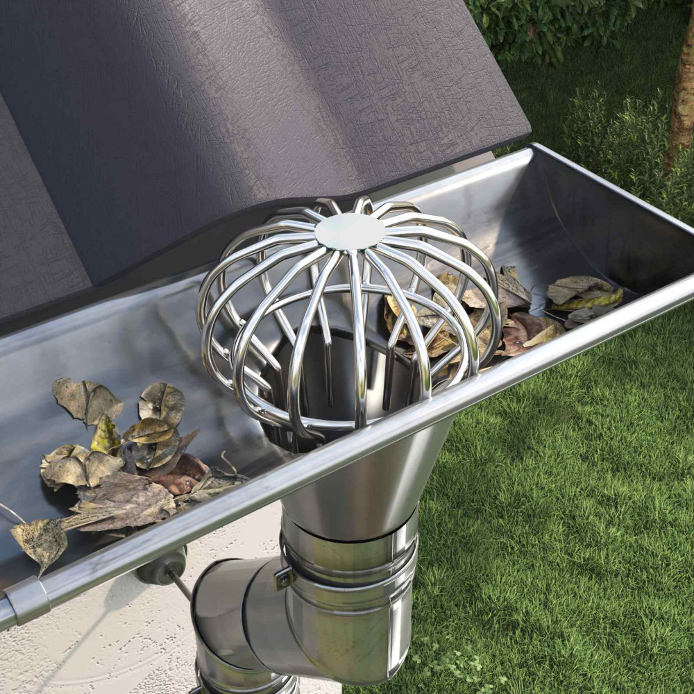 Produktbild för Takrännans lövskydd 2 pcs Silver 110 mm Rostfritt stål