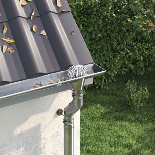 vidaXL Takrännans lövskydd 8 pcs Silver 110 mm Rostfritt stål
