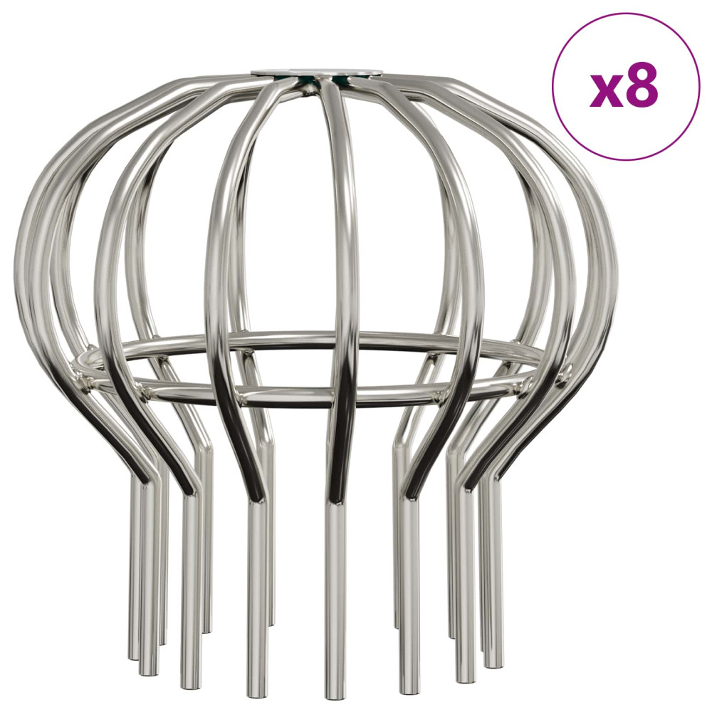 Produktbild för Takrännans lövskydd 8 pcs Silver 110 mm Rostfritt stål