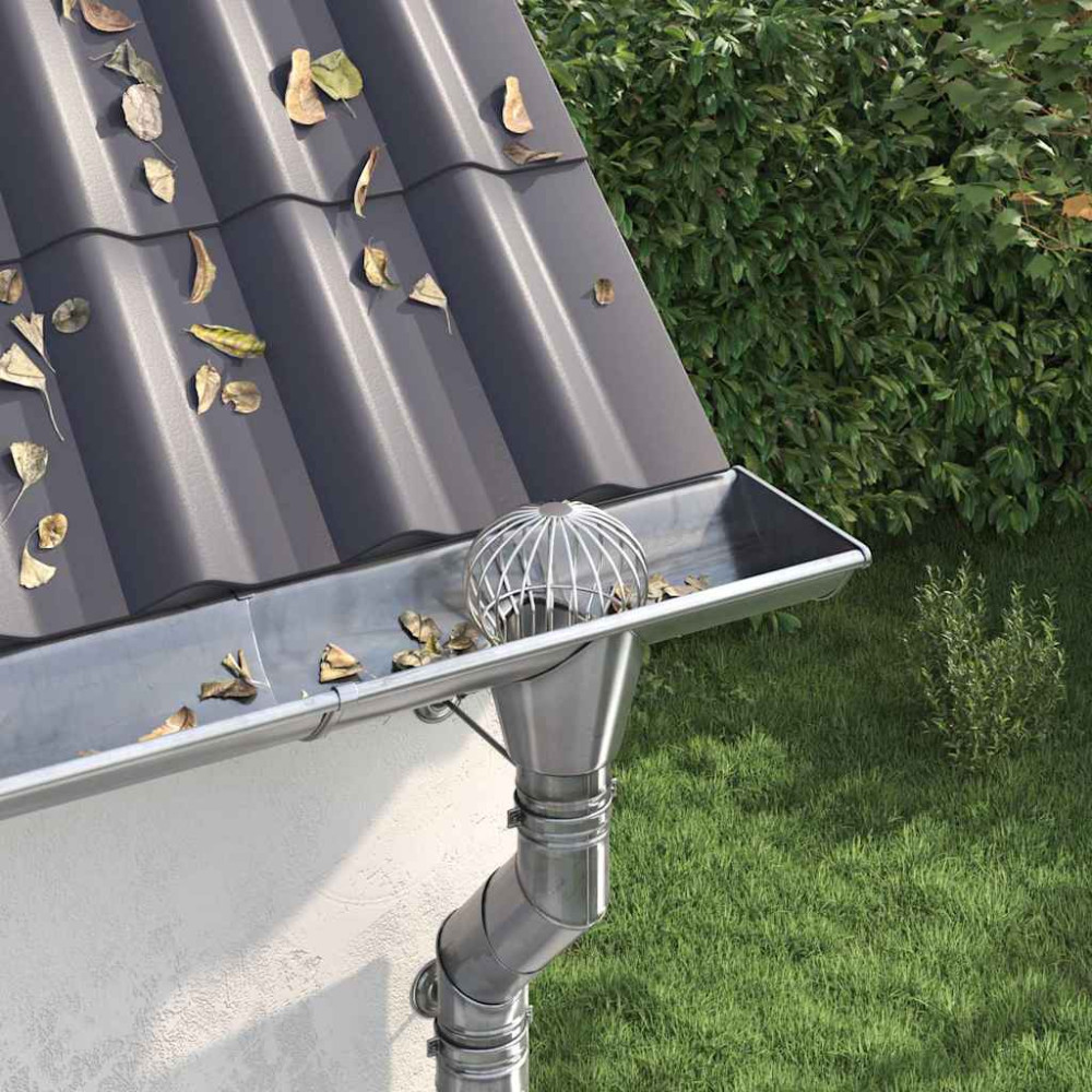 Produktbild för Takrännans lövskydd 2 pcs Silver 160 mm Rostfritt stål