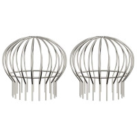Produktbild för Takrännans lövskydd 2 pcs Silver 160 mm Rostfritt stål