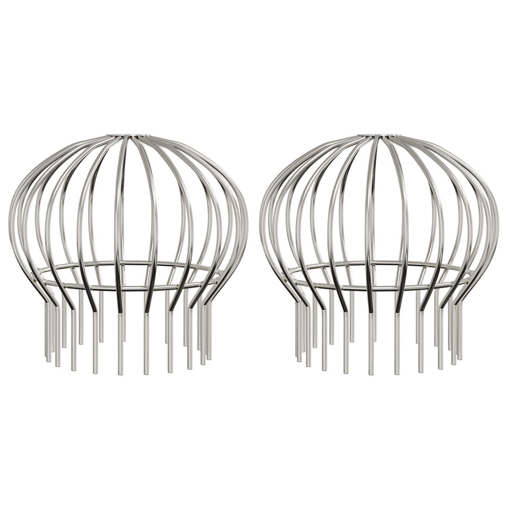 Produktbild för Takrännans lövskydd 2 pcs Silver 200 mm Rostfritt stål