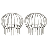 Produktbild för Takrännans lövskydd 2 pcs Silver 200 mm Rostfritt stål