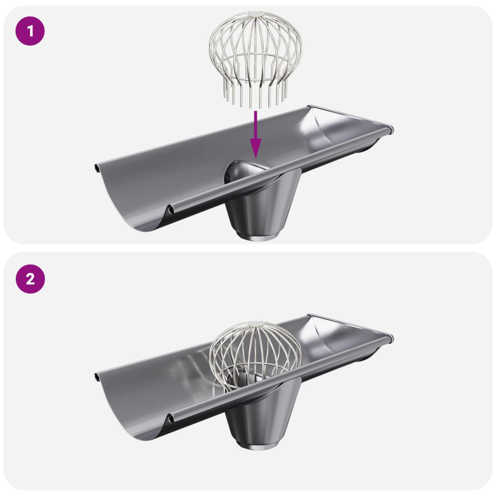 Produktbild för Takrännans lövskydd 2 pcs Silver 200 mm Rostfritt stål