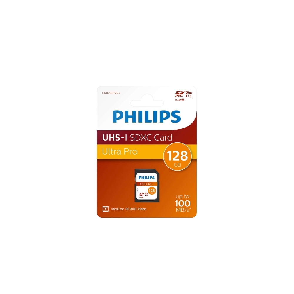 Produktbild för Philips FM12SD65B - flash-minneskort - 128 GB - SDXC UHS-I