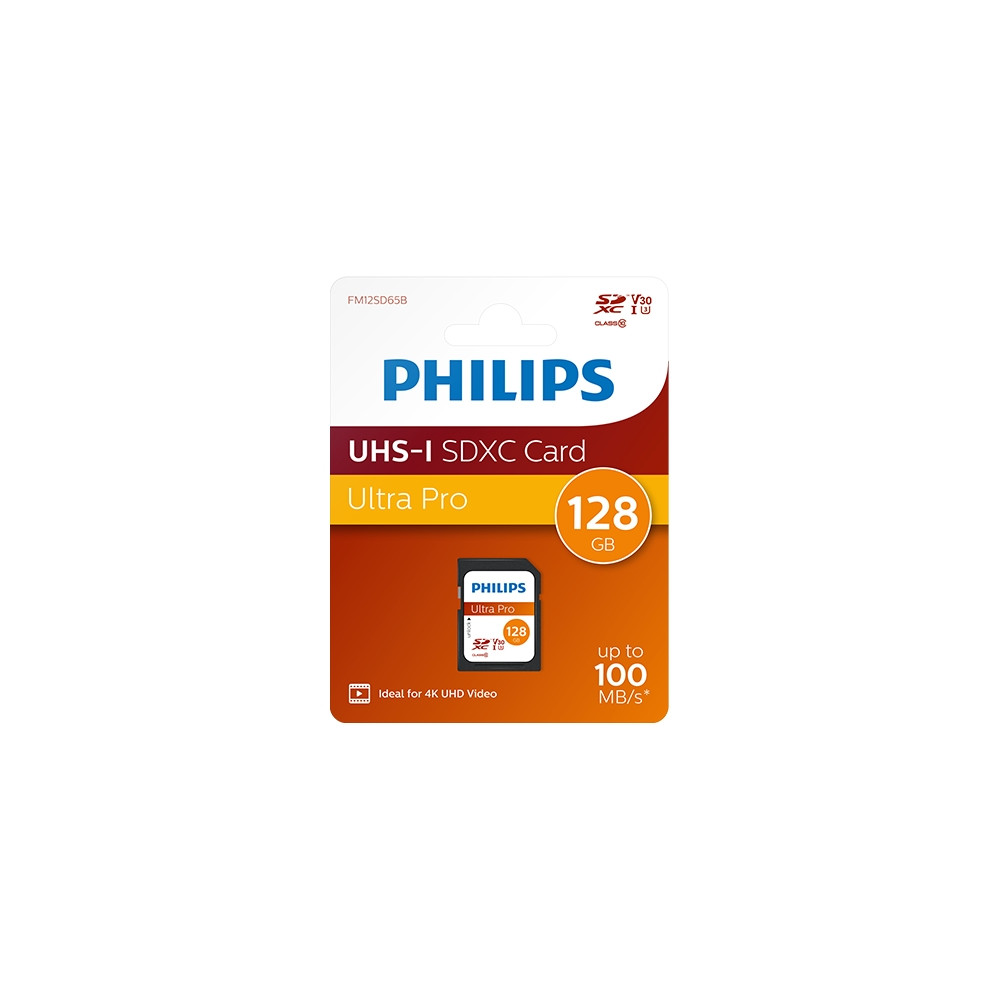 Produktbild för Philips FM12SD65B - flash-minneskort - 128 GB - SDXC UHS-I