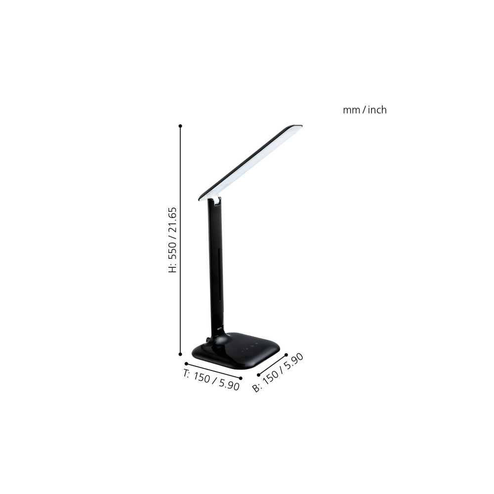 Produktbild för Eglo Style CAUPO - skrivbordslampa - LED - 2.9 W - 3000-6500 K - svart