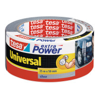 Produktbild för Tesa extra Power Universal vävtejp - 50 mm x 25 m - silver