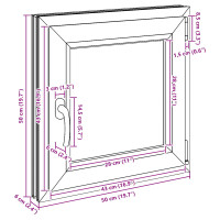 Produktbild för Källarfönster RISOR 50 x 50 cm PVC och glas Vit