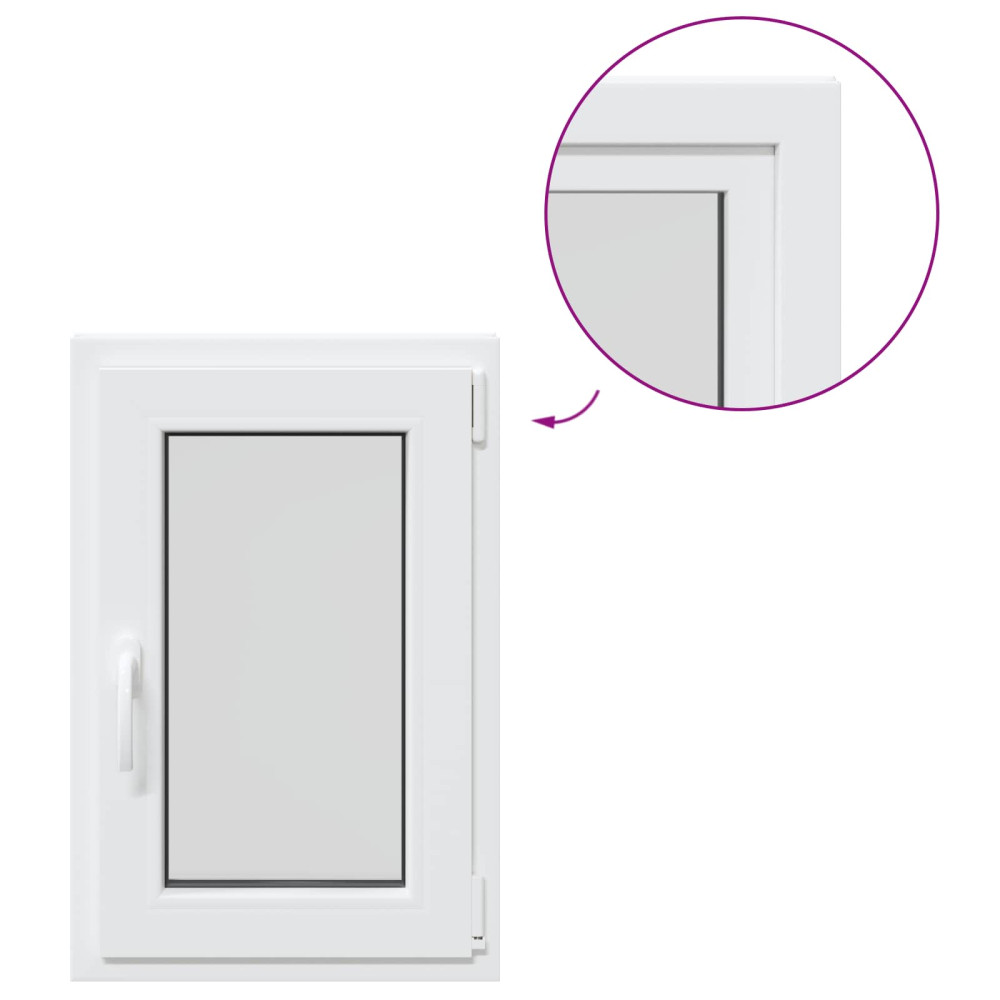 Produktbild för Källarfönster RISOR 50 x 75 cm PVC och glas Vit
