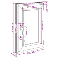 Produktbild för Källarfönster RISOR 50 x 75 cm PVC och glas Vit