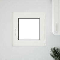 Produktbild för Källarfönster RISOR 60 x 60 cm PVC och glas Vit