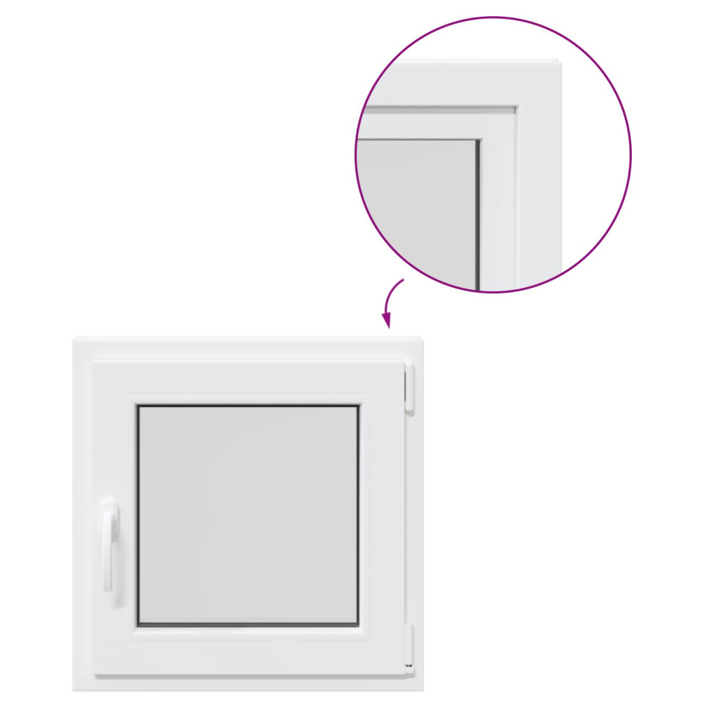 Produktbild för Källarfönster RISOR 60 x 60 cm PVC och glas Vit