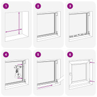 Produktbild för Källarfönster RISOR 60 x 60 cm PVC och glas Vit