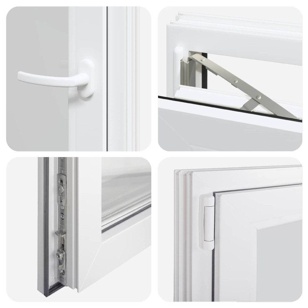 Produktbild för Källarfönster RISOR 60 x 80 cm PVC och glas Vit