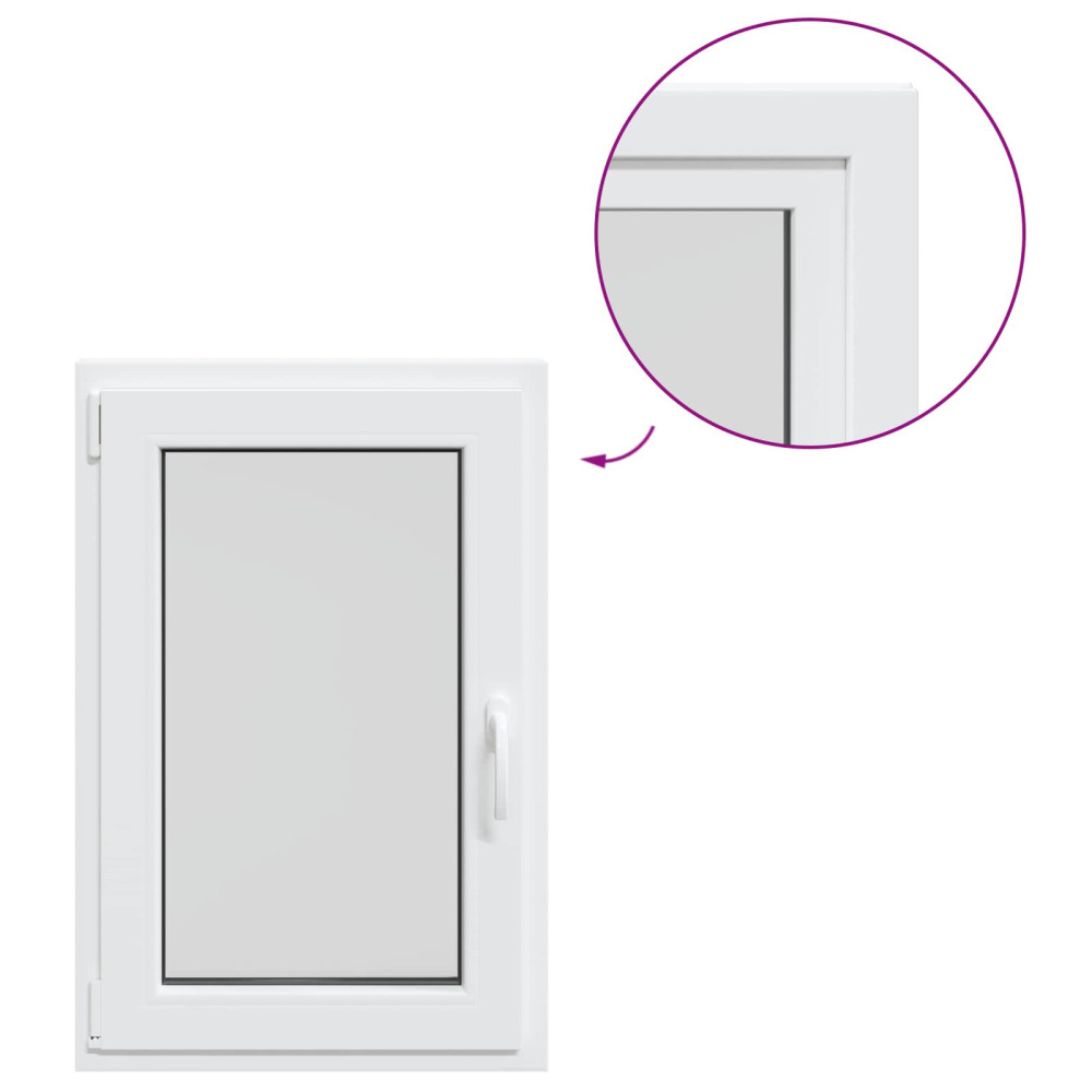 Produktbild för Källarfönster RISOR 60 x 80 cm PVC och glas Vit