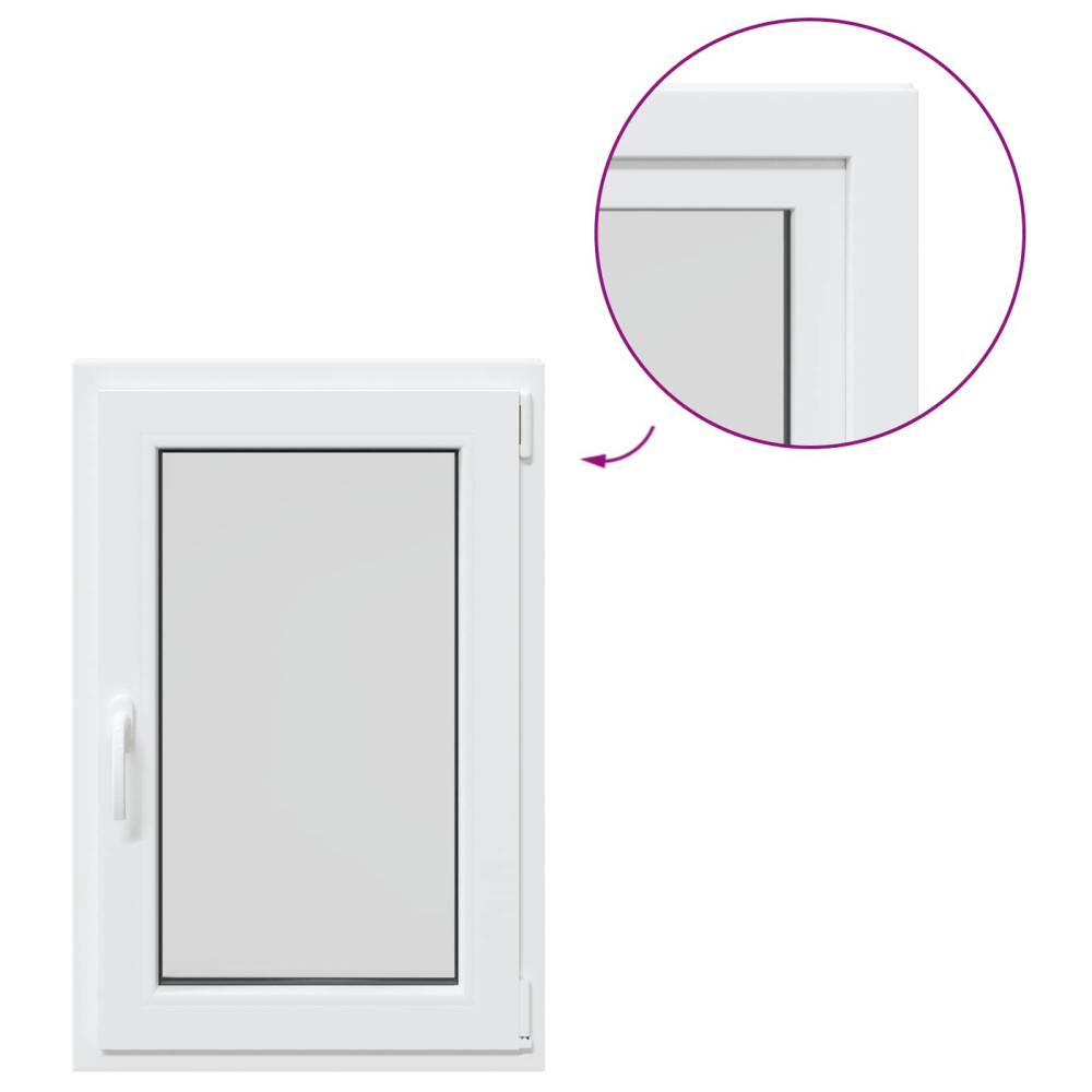 Produktbild för Källarfönster RISOR 60 x 100 cm PVC och glas Vit