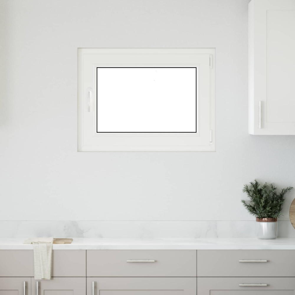 Produktbild för Källarfönster RISOR 80 x 50 cm PVC och glas Vit