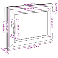 Produktbild för Källarfönster RISOR 80 x 50 cm PVC och glas Vit