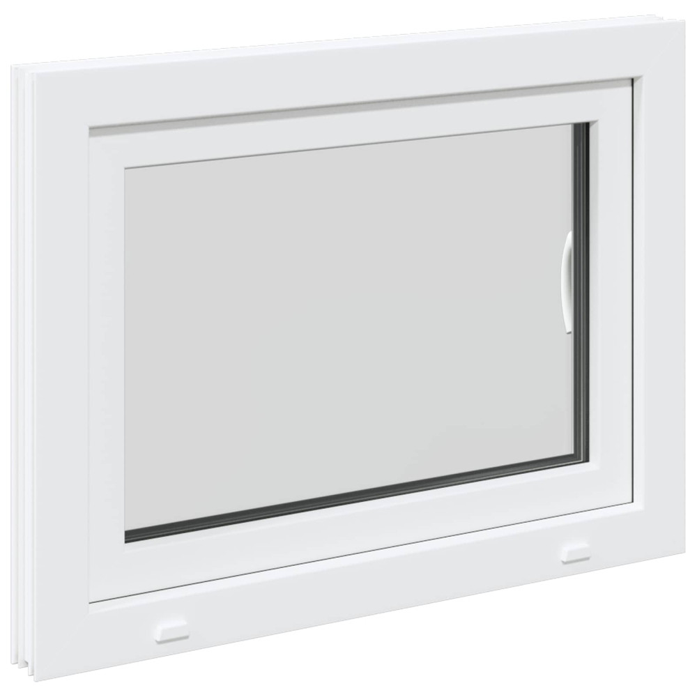 Produktbild för Källarfönster RISOR 80 x 50 cm PVC och glas Vit