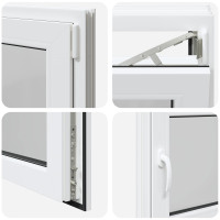 Produktbild för Källarfönster RISOR 80 x 50 cm PVC och glas Vit