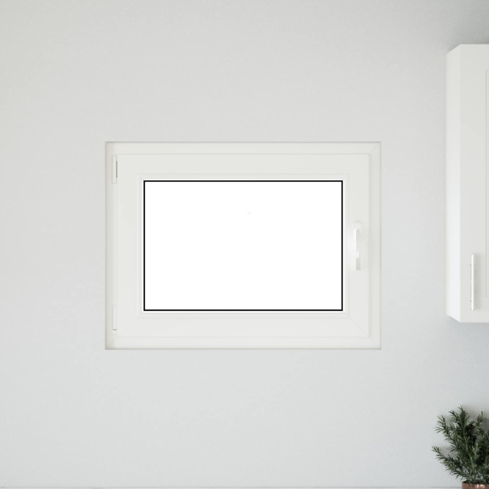 Produktbild för Källarfönster RISOR 80 x 50 cm PVC och glas Vit