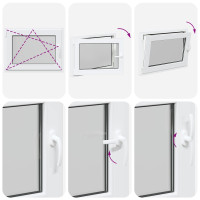 Produktbild för Källarfönster RISOR 80 x 50 cm PVC och glas Vit