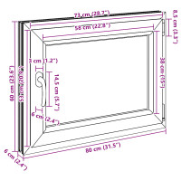 Produktbild för Källarfönster RISOR 80 x 60 cm PVC och glas Vit