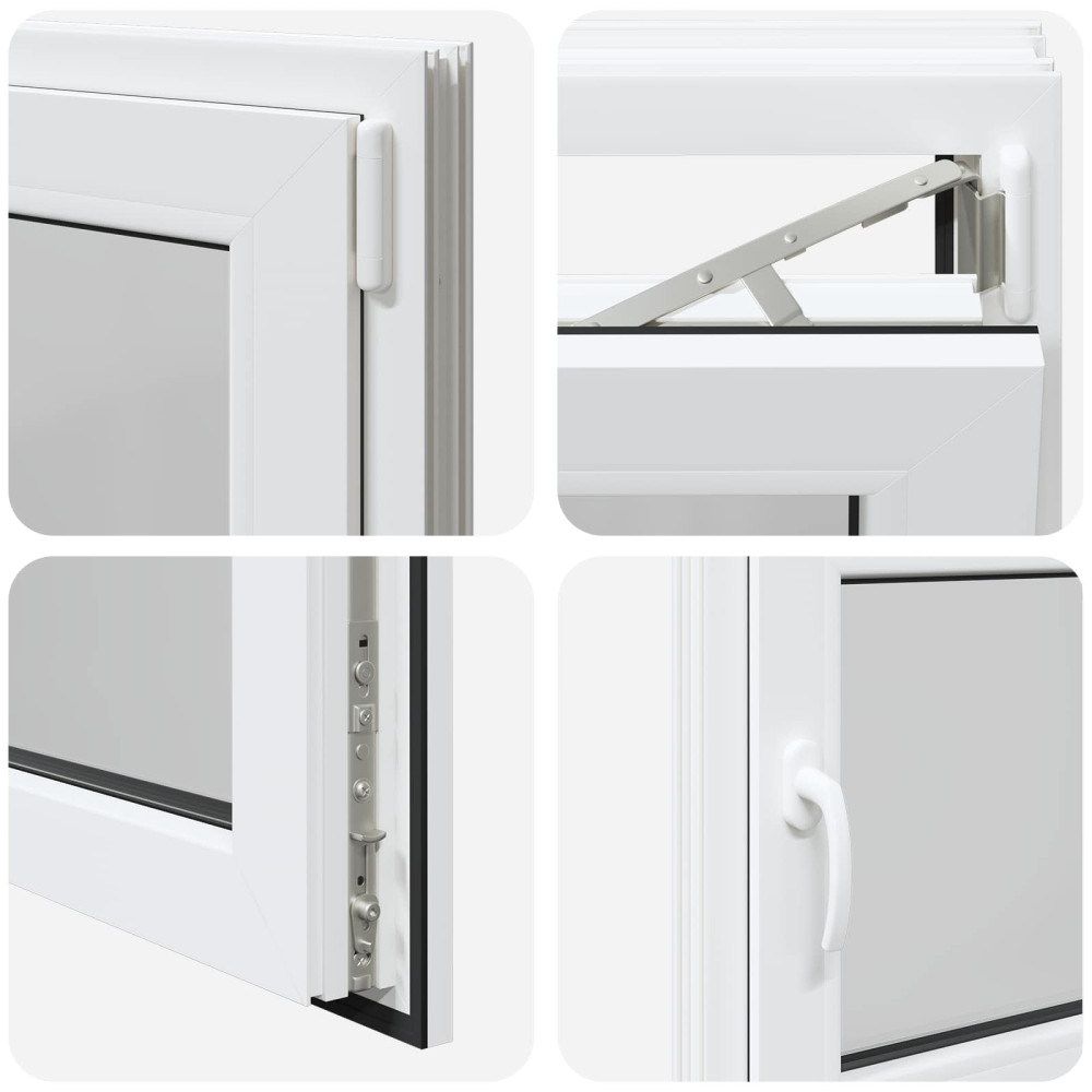 Produktbild för Källarfönster RISOR 80 x 60 cm PVC och glas Vit