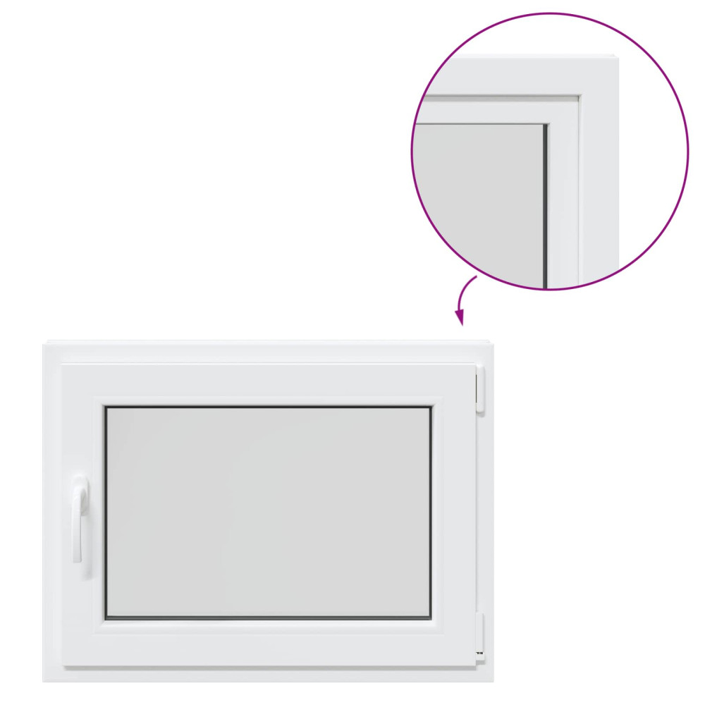 Produktbild för Källarfönster RISOR 80 x 60 cm PVC och glas Vit