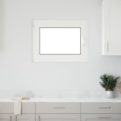 vidaXL Källarfönster RISOR 80 x 60 cm PVC och glas Vit