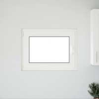 Produktbild för Källarfönster RISOR 80 x 60 cm PVC och glas Vit