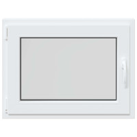 Produktbild för Källarfönster RISOR 80 x 60 cm PVC och glas Vit