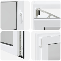 Produktbild för Källarfönster RISOR 80 x 60 cm PVC och glas Vit