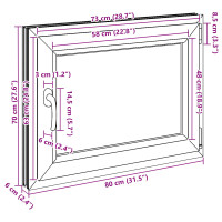 Produktbild för Källarfönster RISOR 80 x 70 cm PVC och glas Vit